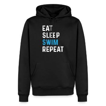Eat Sleep Swim Repeat - Sweat à capuche Premium bio Homme - noir - Devant - Nico (187cm)