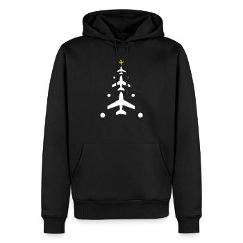 Sapin de Noël composé d'avions pour le pilote de l'avion - Sweat à capuche Premium bio Homme - noir - Devant - Nico (187cm)