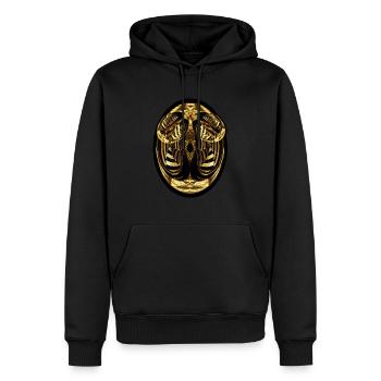 Ovales Gesicht abstraktes Gold und Schwarzes - Männer Premium Bio Hoodie - Schwarz - Vorne - Nico (187cm)