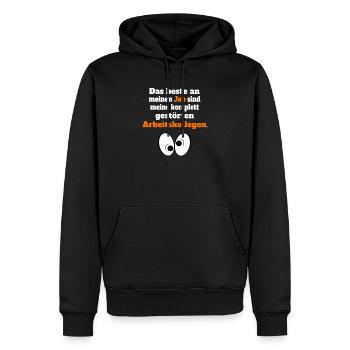 Das beste an meinen Job sind die Kollegen - Männer Premium Bio Hoodie - Schwarz - Vorne - Nico (187cm)