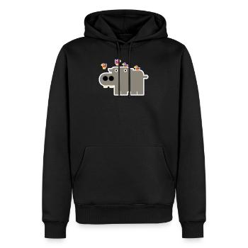 Hippopotame - Sweat à capuche Premium bio Homme - noir - Devant - Nico (187cm)