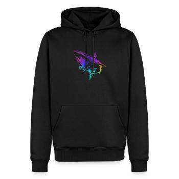Requin contour coloré - Sweat à capuche Premium bio Homme - noir - Devant - Nico (187cm)