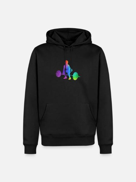 Girl weightlifter weightlifting women - Men’s Premium Organic Hoodie - black