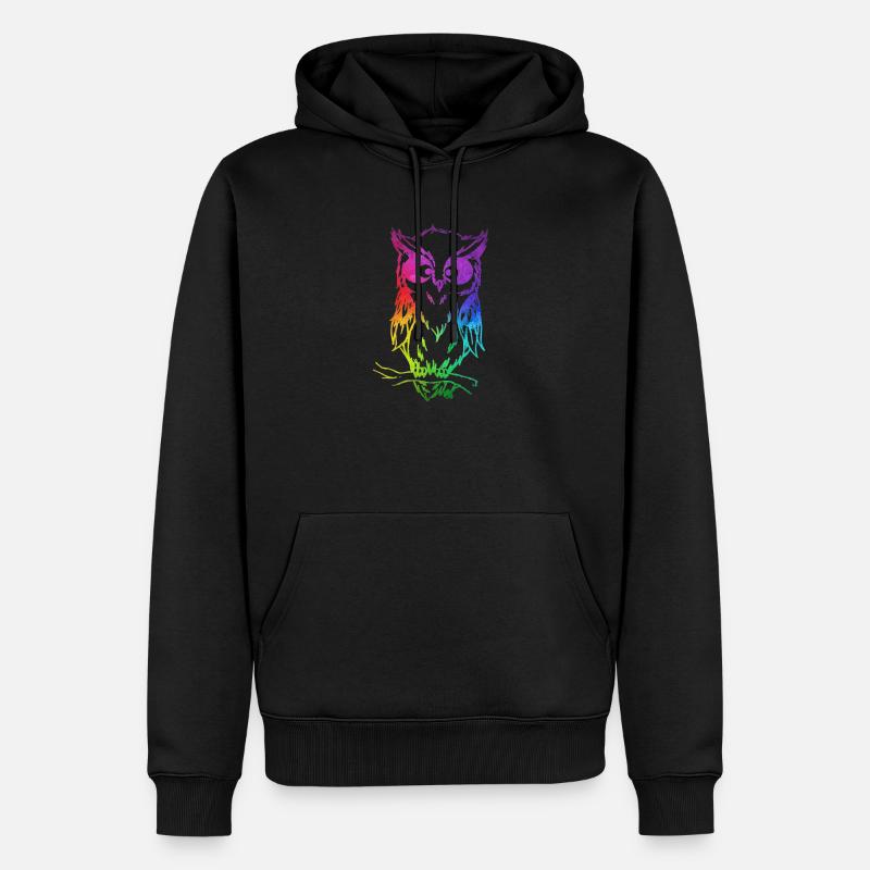 Süße Bunte Eule - Männer Premium Bio Hoodie - Schwarz