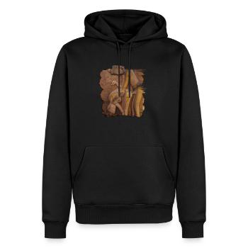 position 3 - Sweat à capuche Premium bio Homme - noir - Devant - Nico (187cm)