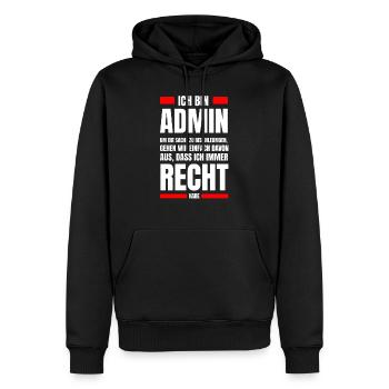 Admin immer Recht Spruch IT System Administrator - Männer Premium Bio Hoodie - Schwarz - Vorne - Nico (187cm)
