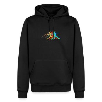 Lancer du javelot d'athlétisme - Sweat à capuche Premium bio Homme - noir - Devant - Nico (187cm)