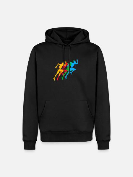 Leichtathletik Sommerspiele Bunt - Männer Premium Bio Hoodie - Schwarz