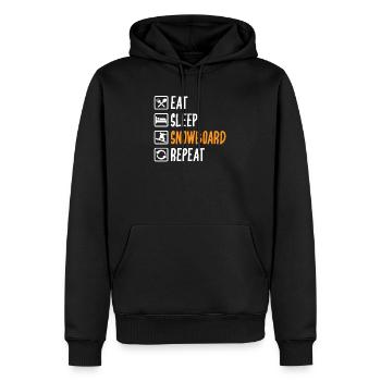 Eat Sleep Snowboard Repeat - Sweat à capuche Premium bio Homme - noir - Devant - Nico (187cm)