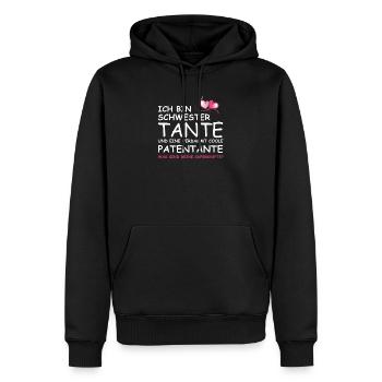 ich bin Schwester Tante und coole Patentante - Männer Premium Bio Hoodie - Schwarz - Vorne - Nico (187cm)