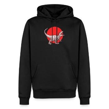 Chemise Dino. Dinosaure Raptor Dominosaurus. - Sweat à capuche Premium bio Homme - noir - Devant - Nico (187cm)