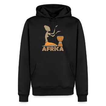 Afrique - Sweat à capuche Premium bio Homme - noir - Devant - Nico (187cm)