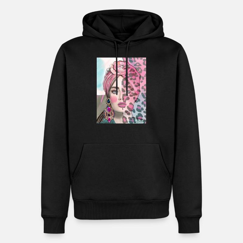 Visage glamour - Sweat à capuche Premium bio Homme - noir