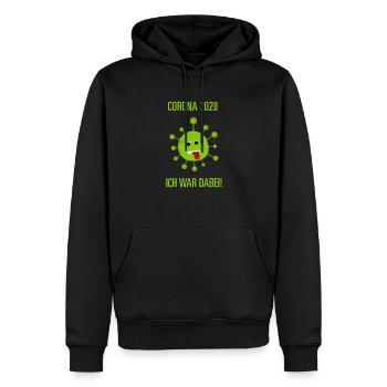Corona 2020 Ich war dabei grün - Männer Premium Bio Hoodie - Schwarz - Vorne - Nico (187cm)