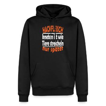 Hackfleisch kneten Fleisch Grillen Geschenk - Männer Premium Bio Hoodie - Schwarz - Vorne - Nico (187cm)