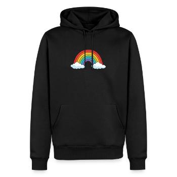 Regenbogen - Männer Premium Bio Hoodie - Schwarz - Vorne - Nico (187cm)