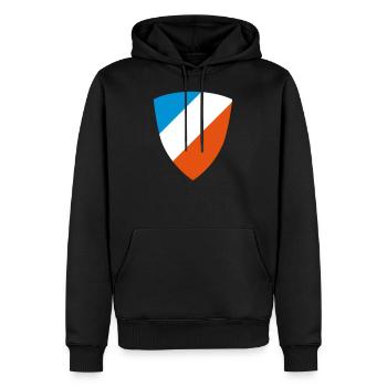 Bouclier NL - Bouclier du Royaume-Uni - Sweat à capuche Premium bio Homme - noir - Devant - Nico (187cm)