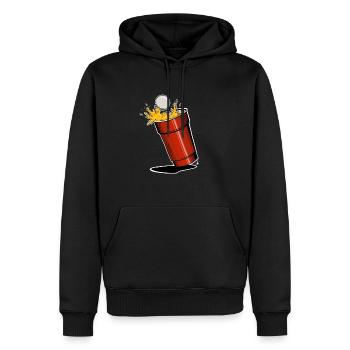 beer splash - beer pong art - Männer Premium Bio Hoodie - Schwarz - Vorne - Nico (187cm)
