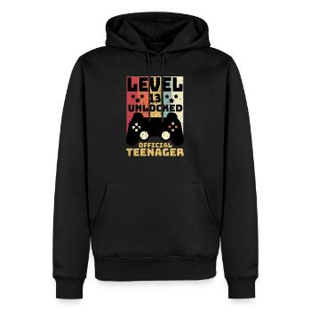 Level 13 Unlocked Official Teenager - Männer Premium Bio Hoodie - Schwarz - Vorne - Nico (187cm)