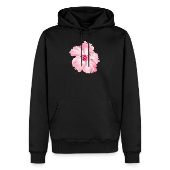 Blume - Männer Premium Bio Hoodie - Schwarz - Vorne - Nico (187cm)
