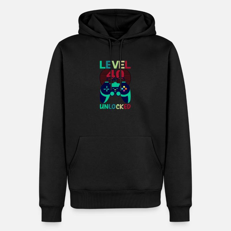 Level 40 freigeschaltet - Männer Premium Bio Hoodie - Schwarz