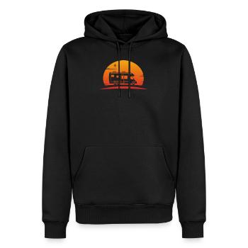 Idée cadeau camping caravane camping vacances - Sweat à capuche Premium bio Homme - noir - Devant - Nico (187cm)