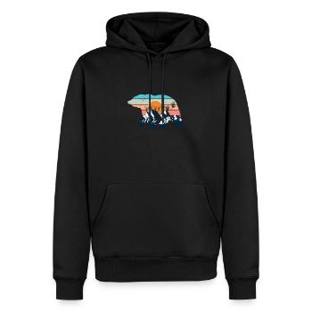 Mountains bear hiking nature mountaineering - Men’s Premium Organic Hoodie - black - Front - Nico (187cm)
