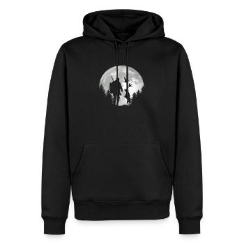 Chasseurs de chasse avec chemise chien pour les chasseurs - Sweat à capuche Premium bio Homme - noir - Devant - Nico (187cm)