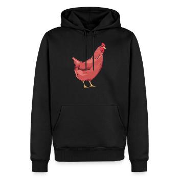 HEN - Men’s Premium Organic Hoodie - black - Front - Nico (187cm)