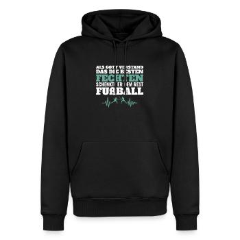 Fechten Fechter Verein Fußball Herzschlag Frequenz - Männer Premium Bio Hoodie - Schwarz - Vorne - Nico (187cm)