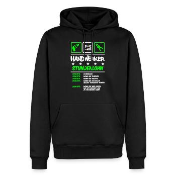 Handwerker Stundenlohn - Männer Premium Bio Hoodie - Schwarz - Vorne - Nico (187cm)