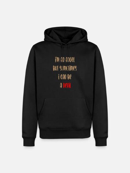 Engel und Dämon - Männer Premium Bio Hoodie - Schwarz