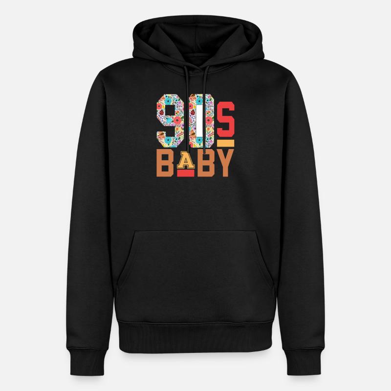 Bébé des années 90 - Sweat à capuche Premium bio Homme - noir