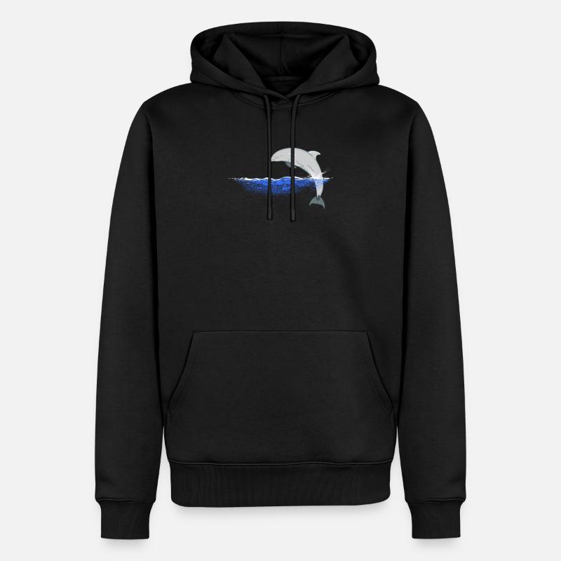 Conception de dauphins sautant - Sweat à capuche Premium bio Homme - noir