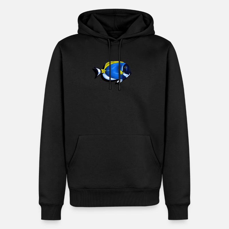 Poisson chirurgien leucosternon - Sweat à capuche Premium bio Homme - noir