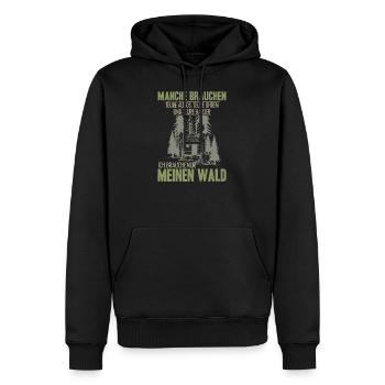 Waldmensch Wald Naturliebhaber - Männer Premium Bio Hoodie - Schwarz - Vorne - Nico (187cm)