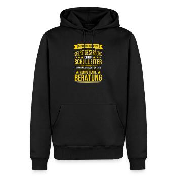 Lustiger Spruch Schulleiter Lehrer Schule Geschenk - Männer Premium Bio Hoodie - Schwarz - Vorne - Nico (187cm)