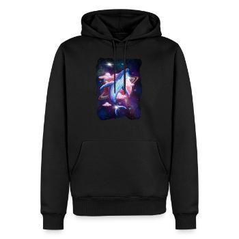 Cosmic space whale galaxy whale space - Men’s Premium Organic Hoodie - black - Front - Nico (187cm)