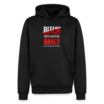 Motivation Geld Spruch Money Dollar Euro Börse - Männer Premium Bio Hoodie - Schwarz - Vorne - Nico (187cm)