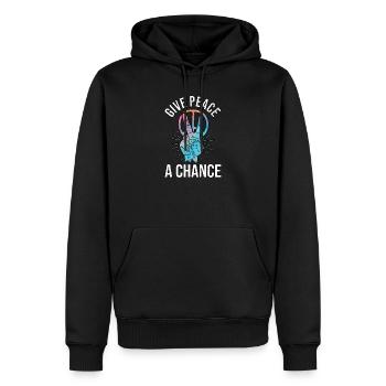 Hippy Peace Symbole Hippie Paix Liberté Amour - Sweat à capuche Premium bio Homme - noir - Devant - Nico (187cm)