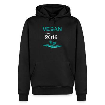 Vegan since 2016, Go Vegan - Männer Premium Bio Hoodie - Schwarz - Vorne - Nico (187cm)