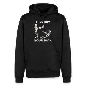 Womens I ve Got Your Back Halloween Skeleton Skull - Männer Premium Bio Hoodie - Schwarz - Vorne - Nico (187cm)
