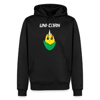 Uni Corn Corn on the Cob Unicorn - Sweat à capuche Premium bio Homme - noir - Devant - Nico (187cm)