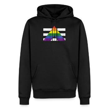 Drapeau de fierté gay allié LGBT pour hétéro - Sweat à capuche Premium bio Homme - noir - Devant - Nico (187cm)