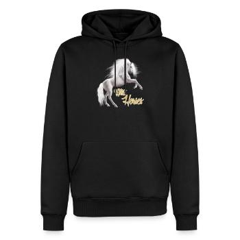 Cheval Blanc - Sweat à capuche Premium bio Homme - noir - Devant - Nico (187cm)