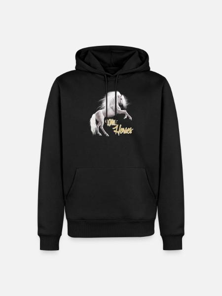White horse - Men’s Premium Organic Hoodie - black