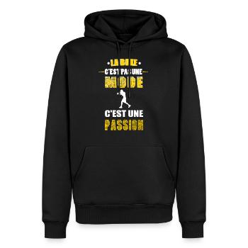 La boxe c'est pas une mode c'est une passion - Sweat à capuche Premium bio Homme - noir - Devant - Nico (187cm)