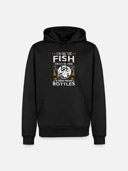 Beer and fishing - Men’s Premium Organic Hoodie - black