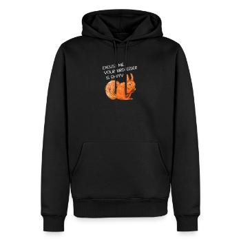 Écureuil drôle disant - Sweat à capuche Premium bio Homme - noir - Devant - Nico (187cm)