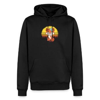 Süßer Fuchs Kinder - Männer Premium Bio Hoodie - Schwarz - Vorne - Nico (187cm)